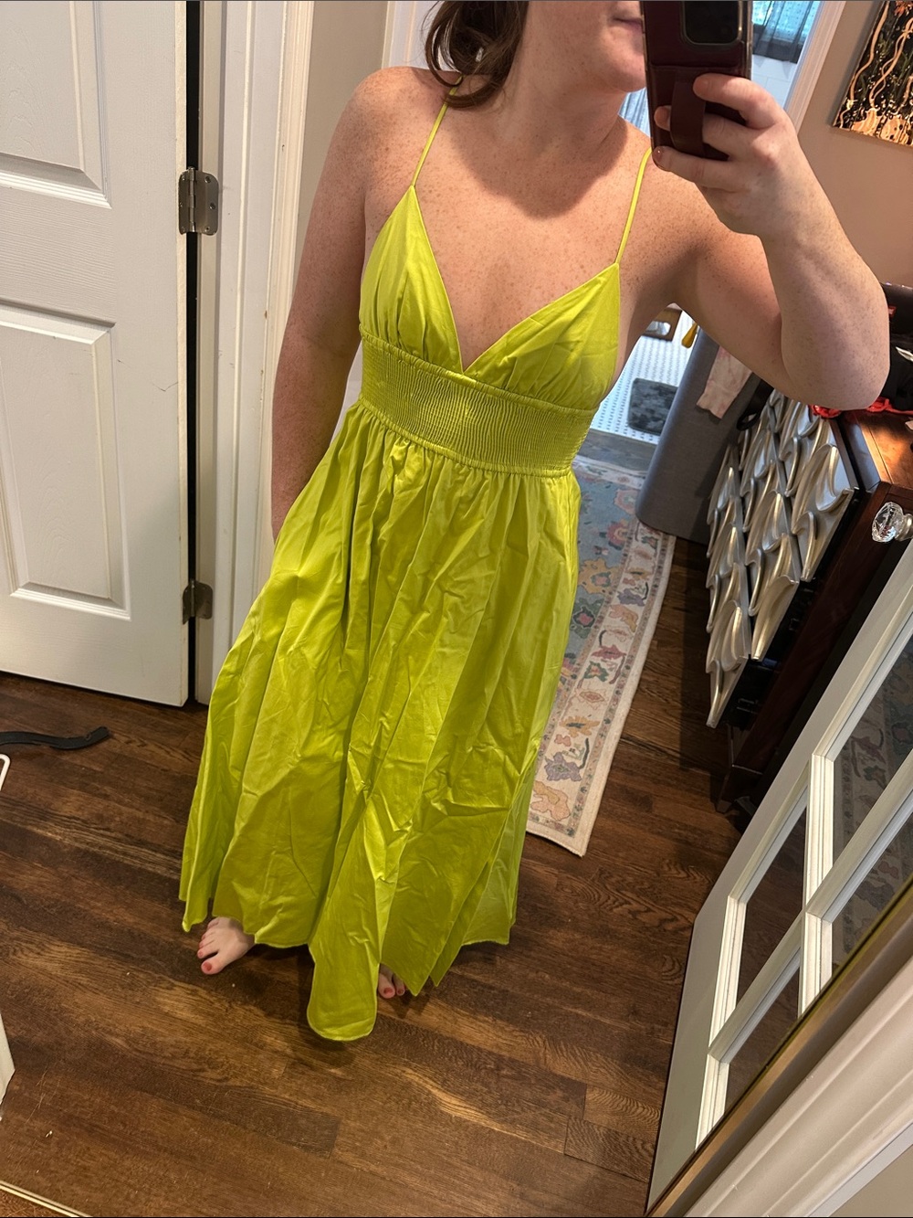 NWT Zara Lime Green Maxi Dress